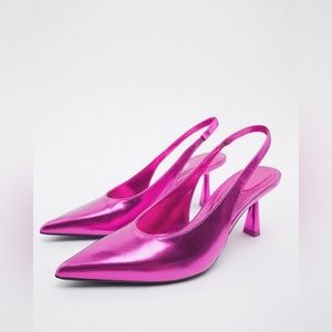 Metallic Slingback Heels